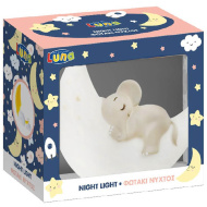 Luna: Śpiący słoń na księżycu, nocna lampka