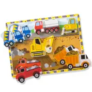 Maszyna do układania puzzli z grubego drewna z 6 elementami - Melissa & Doug
