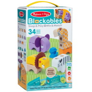 Melissa&Doug: Blockables - Drewniany zestaw do zabawy z safari zwierzętami - Spin Master