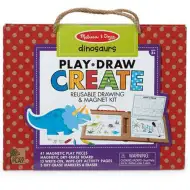 Melissa & Doug: Zestaw kreatywny z dinozaurami do rysowania zmywalnego i zabawy magnetycznej