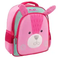 Must: Plecak przedszkolny z motywem 3D królika, dwukomorowy, 27x10x31cm