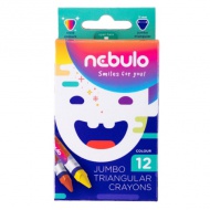 Nebulo: Zestaw jumbo kolorowych kredek woskowych, 12 sztuk