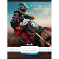 Nebulo: Zszyty zeszyt w kratkę z motywem motocrossu 87-32 A/4