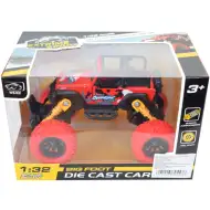 Off-Road czerwony Jeep terenowy z napędem wstecznym 1/32