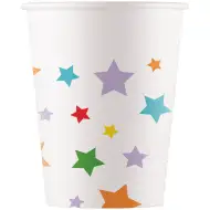 Papierowe kubeczki w gwiazdki, zestaw 8 sztuk, 200 ml.