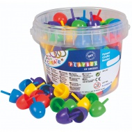 PlayBox: Kolorowy duży zestaw mozaikowych pinezek 125 sztuk w wiaderku, 2 cm
