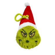 Pluszowy breloczek Grinch z czapką Mikołaja, 8 cm
