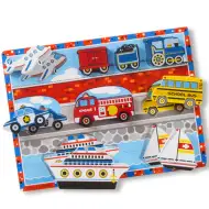 Pojazdy drewniane puzzle kształtowe z 9 elementami - Melissa & Doug