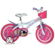 Różowo-biały rowerek dziecięcy Barbie w rozmiarze 12 - rower Dino Bikes
