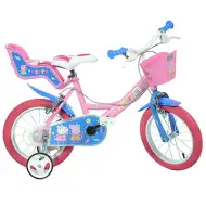 Różowy rowerek dziecięcy Peppa Pig w rozmiarze 14 - rower Dino Bikes