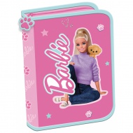 Różowy rozkładany piórnik Barbie 21x14x3,5 cm