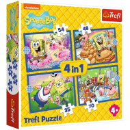 SpongeBob 4 w 1 puzzle 35-48-54-70 elementów - Trefl