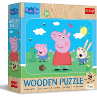 Świnka Peppa drewniane puzzle 24 elementy - Trefl
