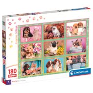 Szczeniaki i kocięta Super puzzle 180 elementów - Clementoni