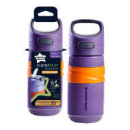 Tommee Tippee: Superstar Flip top kubek niekapek ze słomką, kolor fioletowy, 500 ml (18m+)