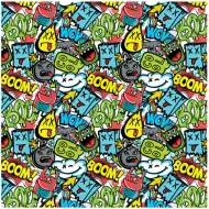 Zielony papier do pakowania z motywem BOOM, 100x70 cm