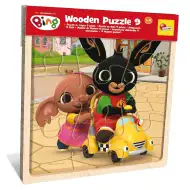 Bing i przyjaciele, drewniane puzzle ramkowe 9-elementowe – Lisciani