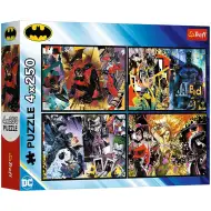 Bohaterowie i złoczyńcy Gotham z Batmana, puzzle 4x250 elementów - Trefl