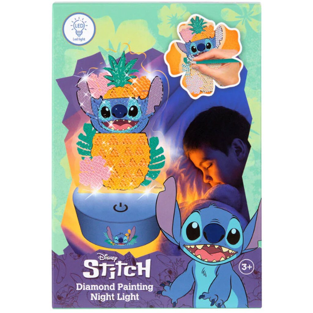 Canenco: Zestaw do malowania diamentami LED nocna lampka Stitch
