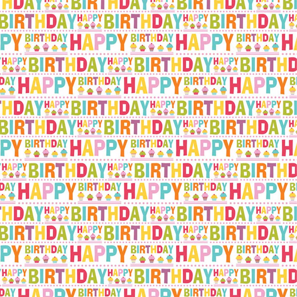 Papier do pakowania z napisem Happy Birthday 100x70cm