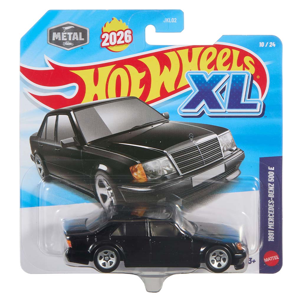 Hot Wheels XL: 1991 Mercedes-Benz 500E samochód 1/43 – Mattel