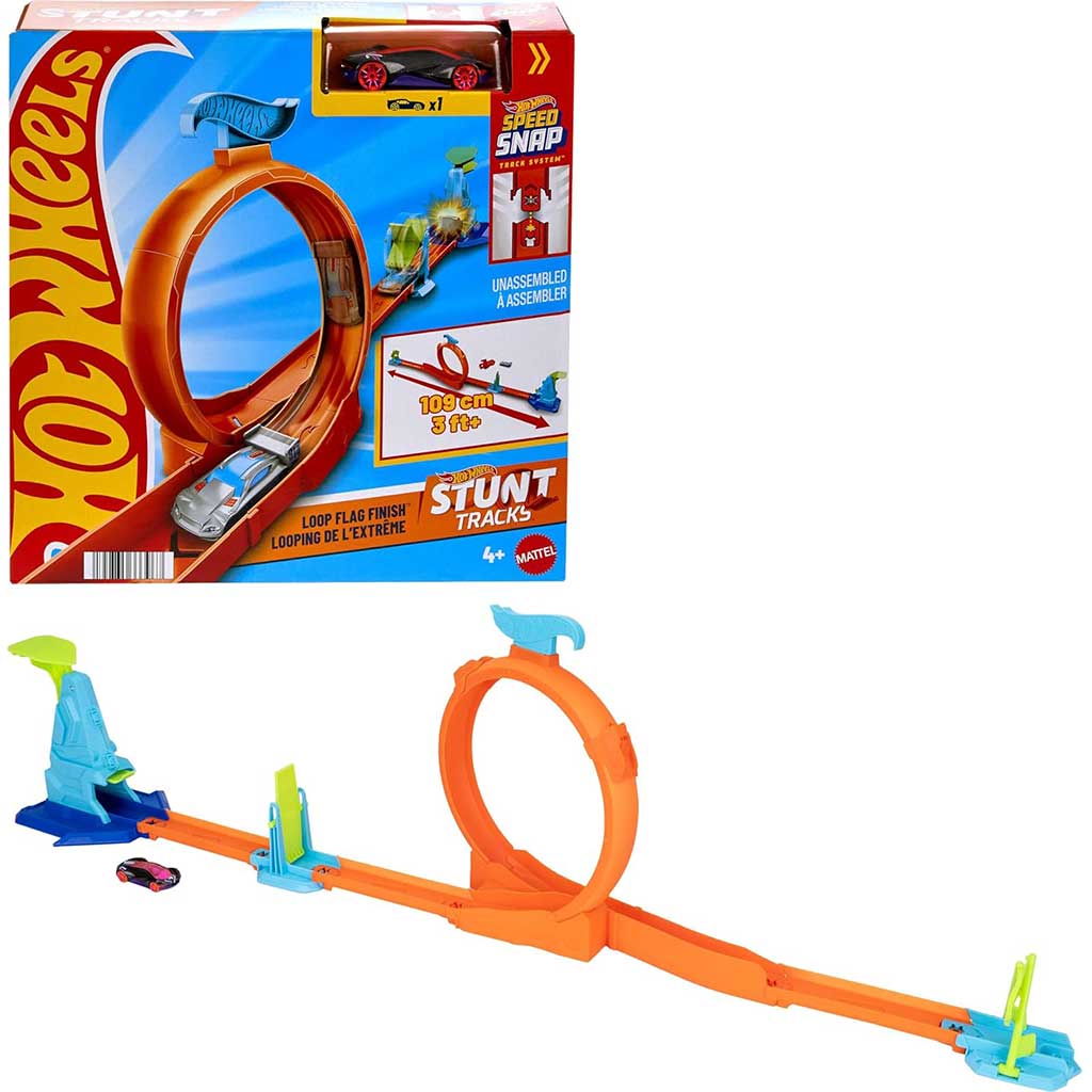 Hot Wheels: Zestaw startowy kaskaderski - Loop Flag Finish - Mattel