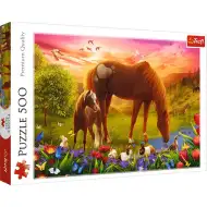 Konie na łące puzzle 500 elementów - Trefl