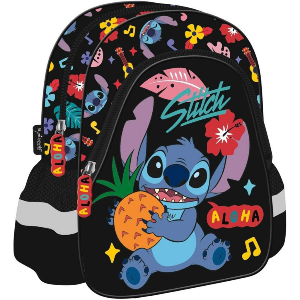 Disney Stitch Aloha czarny przedszkolny plecak 29x22x9 cm