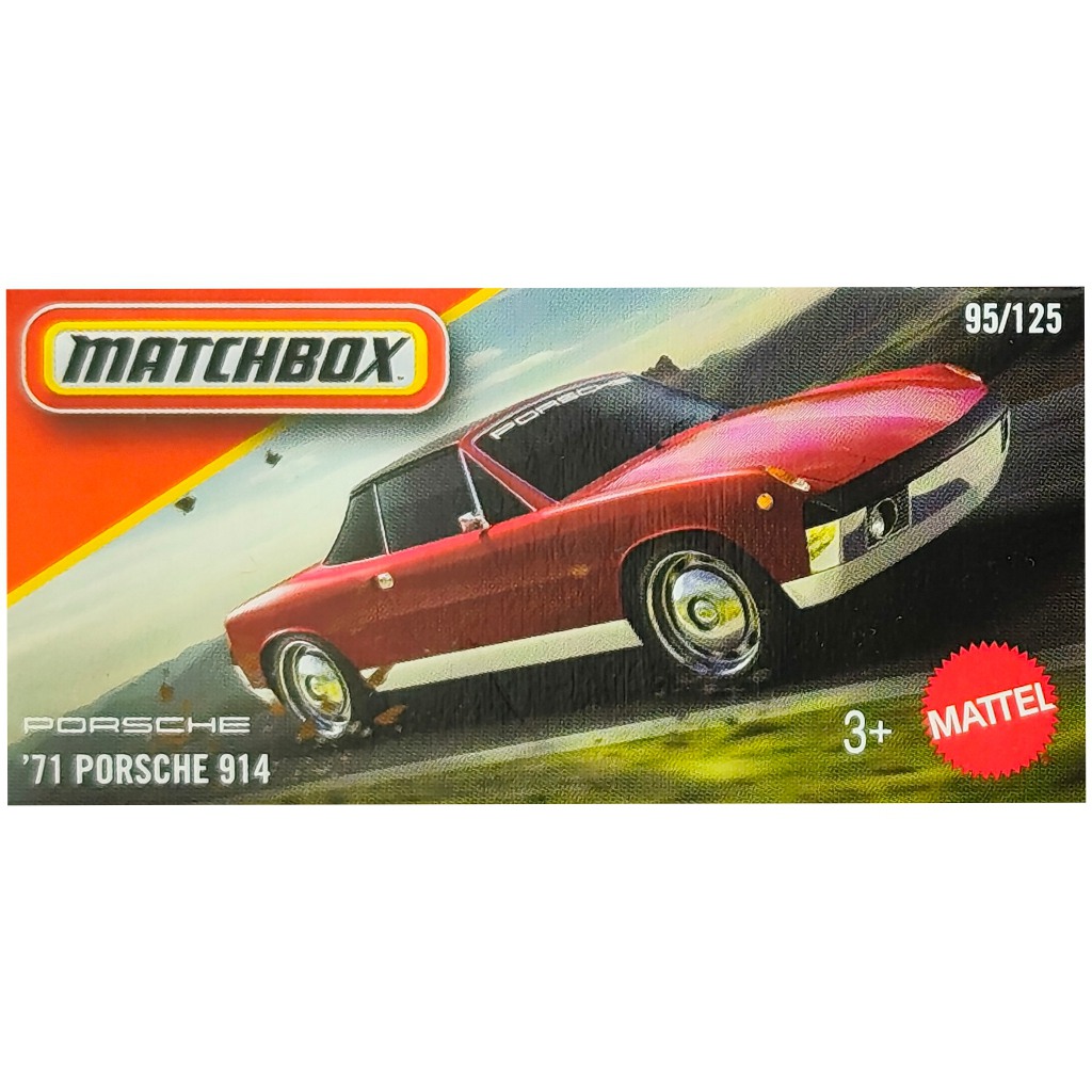 Matchbox: '71 Porsche 914 czerwony samochód w kartonowym pudełku 1/64 – Mattel