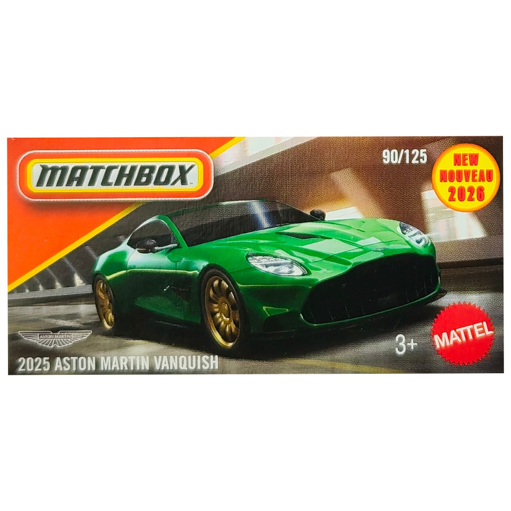 Matchbox: 2025 Aston Martin Vanquish zielony samochód w kartonowym pudełku 1/64 – Mattel