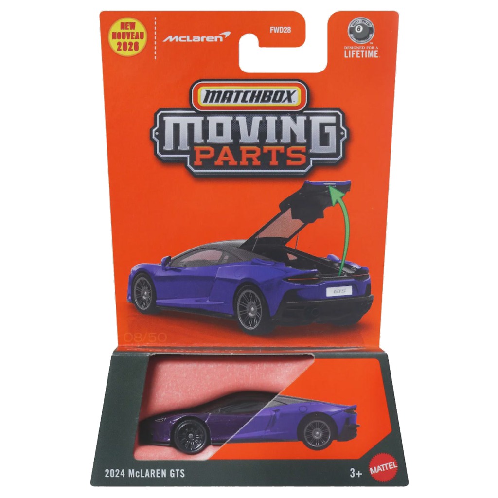 Matchbox Moving Parts: 2024 McLaren GTS otwierany samochodzik 1/64 - Mattel