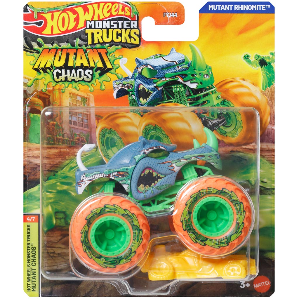 Hot Wheels Monster Trucks: Mutant Chaos Rhinomite samochód potwór 1/64 - Mattel