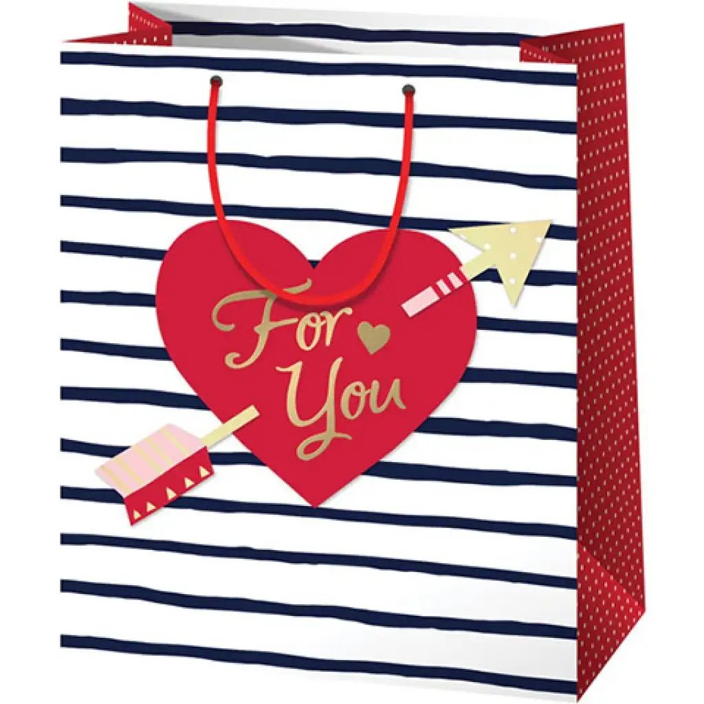 "For you" sercowa torba prezentowa normalnego rozmiaru 11x6x15cm