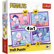 Peanuts Snoopy Dzień psa 4 w 1 puzzle 35-48-54-70 elementów - Trefl