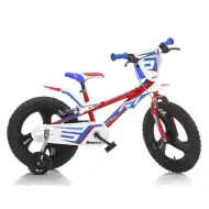 Rower dziecięcy Mountain Bike R1 czerwono-niebieski w rozmiarze 16" - rower Dino Bikes