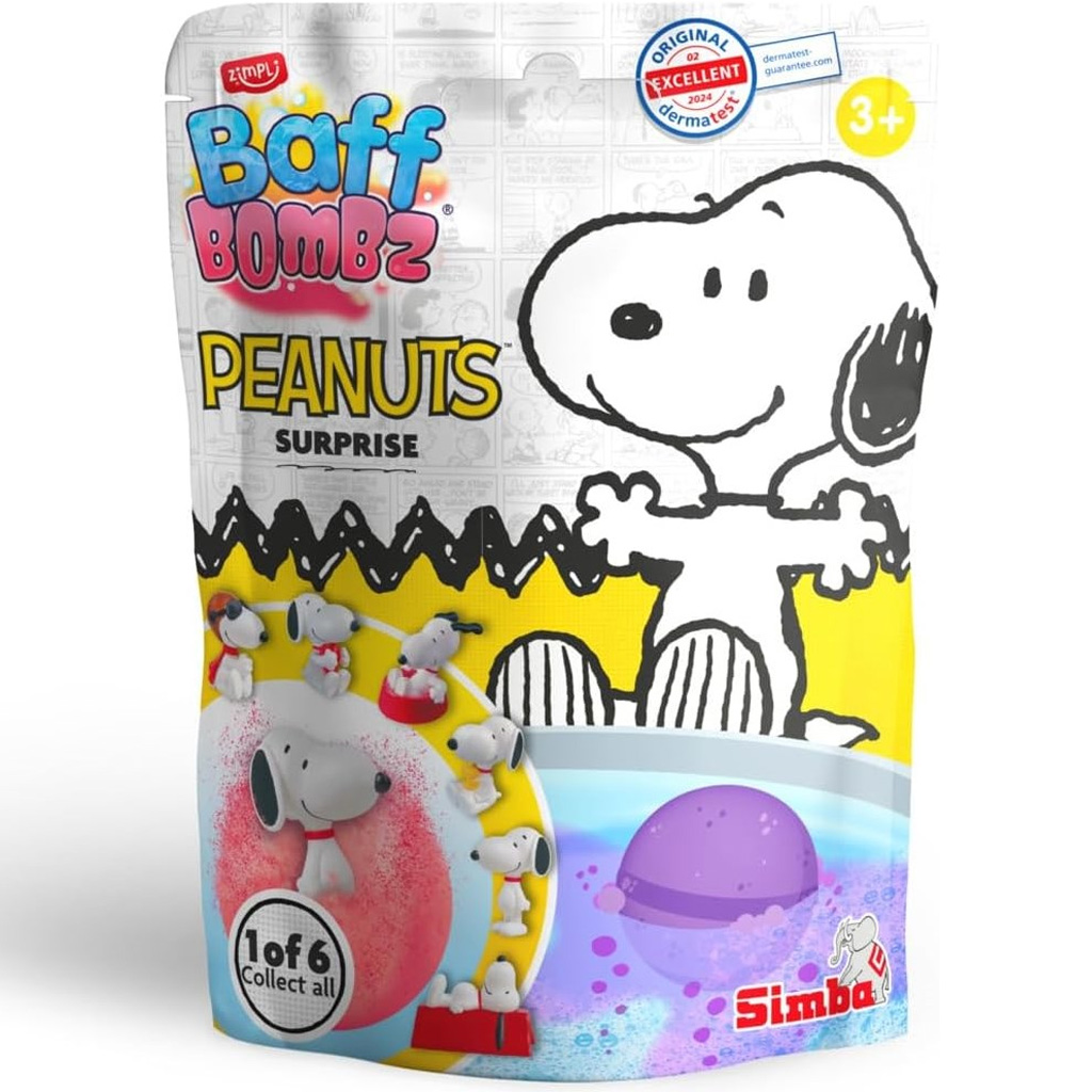Baff Bombz bomba do kąpieli - niespodzianka z figurką Peanuts - Simba Toys