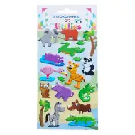 The Littlies: Naklejki 3D z puchatymi zwierzętami dżungli, zestaw na arkuszu 10x22 cm