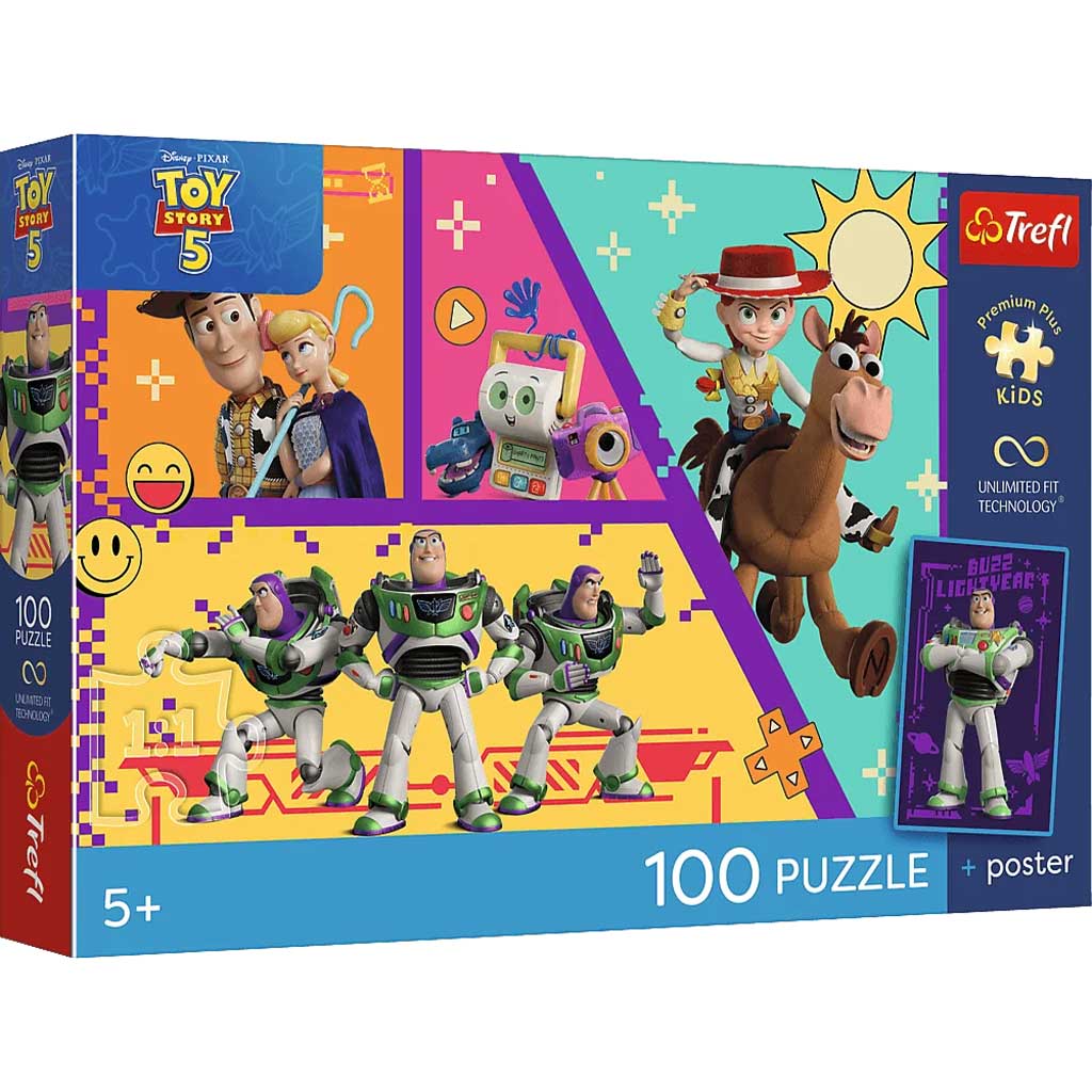 Toy Story puzzle 100 elementów z plakatem - Trefl