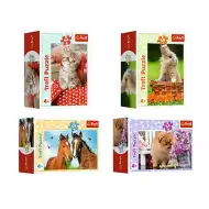 Urocze zwierzątka mini puzzle 54 elementów, 4 rodzaje - Trefl
